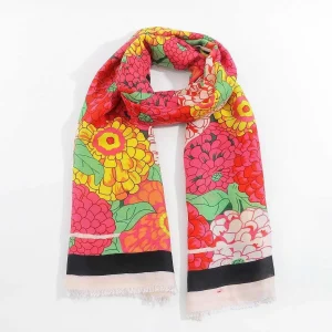 SOUL Accessories Hydrangea Print Scarf In Pink* Accessories