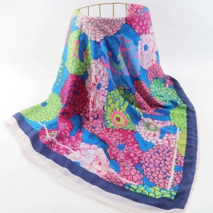 SOUL Accessories Hydrangea Print Scarf In Navy* Accessories