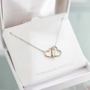 Tipperary Crystal Jewellery Interlinked Two Tone Heart* Necklaces