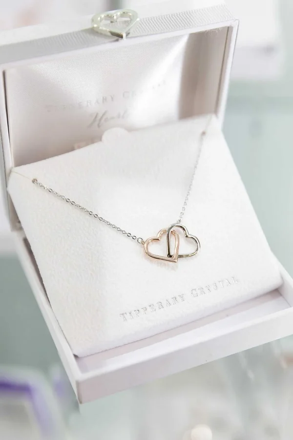 Tipperary Crystal Jewellery Interlinked Two Tone Heart* Necklaces