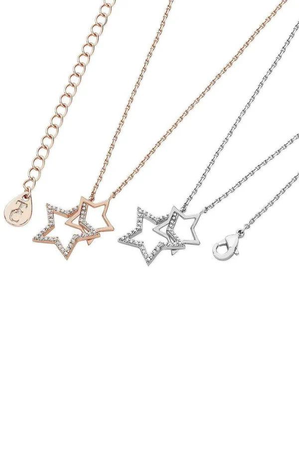 Tipperary Crystal Jewellery Interlocking Star Pendant In Rose Gold* Boxed Gifts