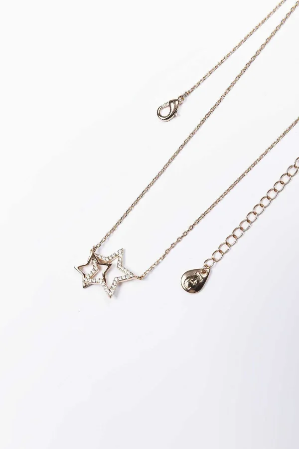 Tipperary Crystal Jewellery Interlocking Star Pendant In Rose Gold* Boxed Gifts