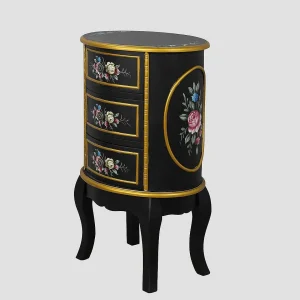 Carraig Donn HOME Isabel Round Black 3 Drawer Cabinet* Homeware