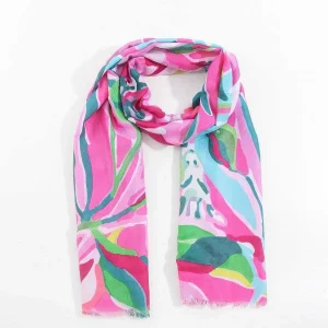 SOUL Accessories Jungle Leave Scarf In Pink* Accessories