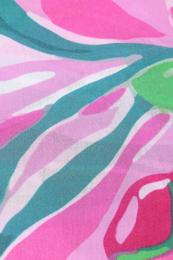 SOUL Accessories Jungle Leave Scarf In Pink* Accessories