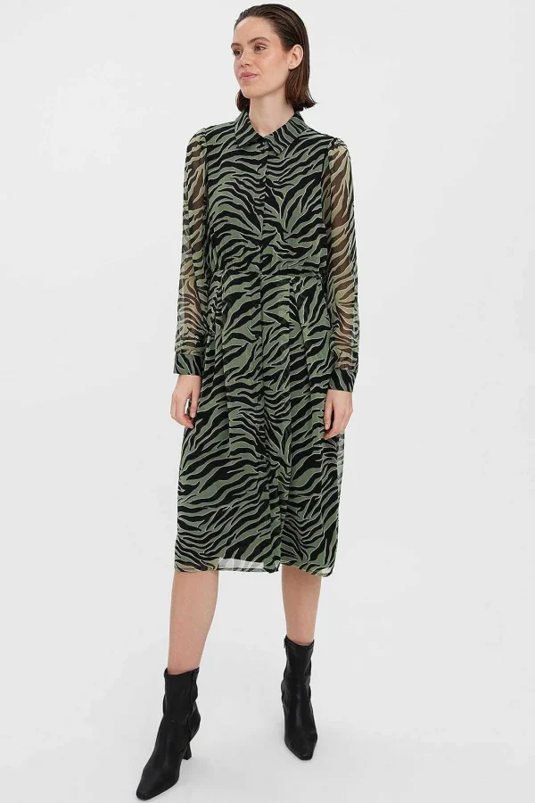 Vero Moda Kaya Shirt Dress In Green Print*Women Dresses & Jumpsuits