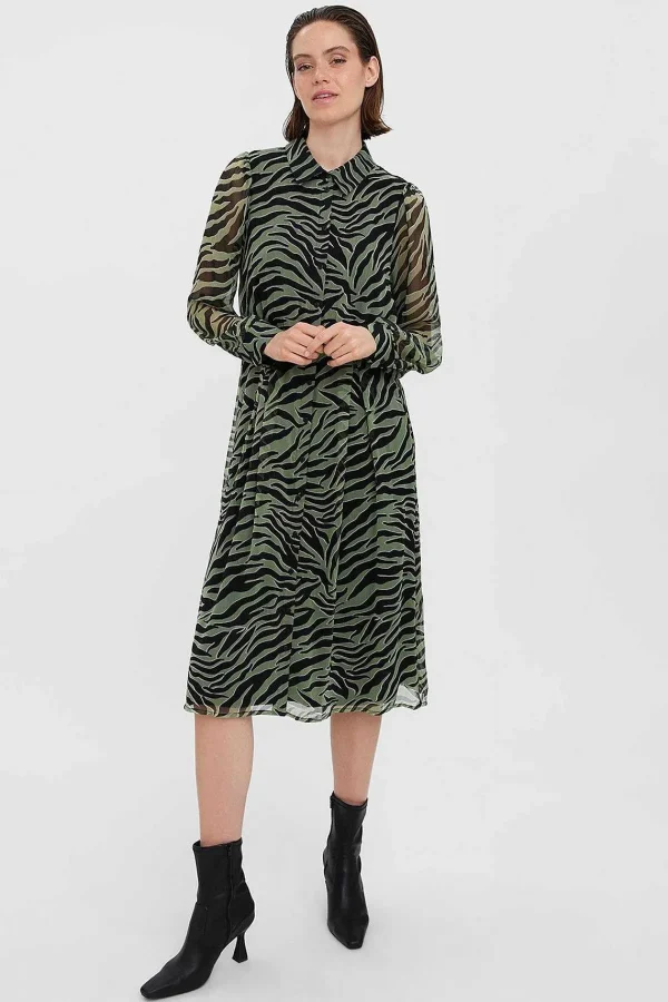 Vero Moda Kaya Shirt Dress In Green Print*Women Dresses & Jumpsuits