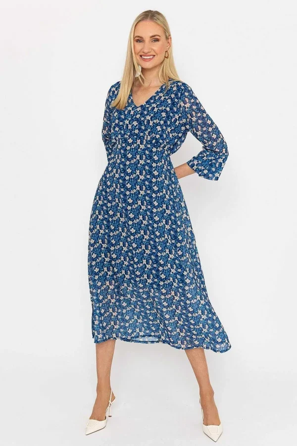 Pala D'oro Kerry Midi Dress In Navy Print*Women Dresses & Jumpsuits