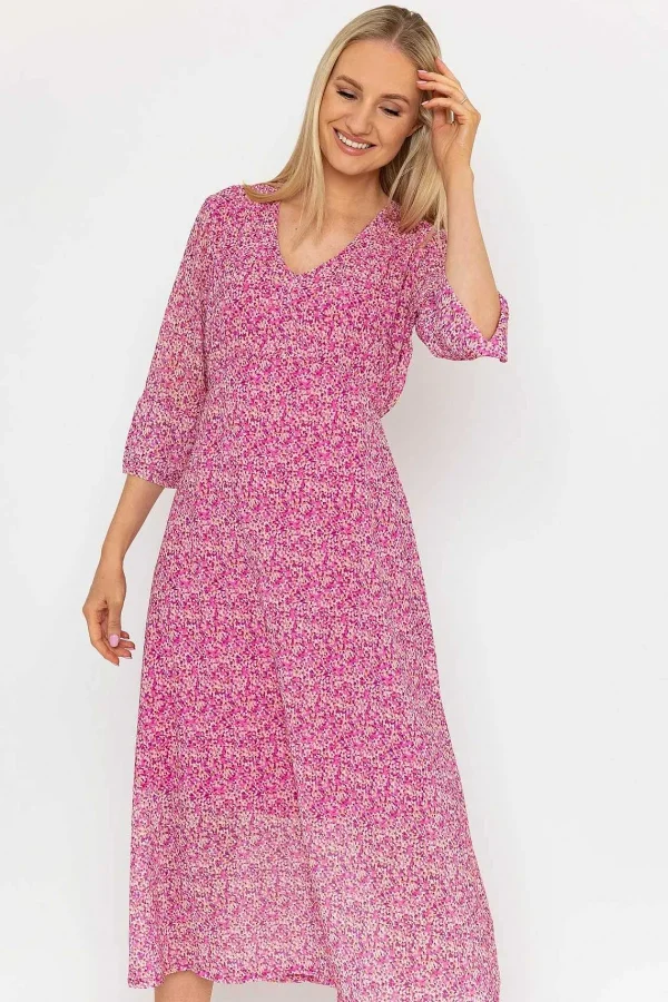 Pala D'oro Kerry Midi Dress In Pink Print*Women Dresses & Jumpsuits