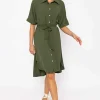 Rowen Avenue Khaki Green Belted Shirt Dress* Sale Dresses