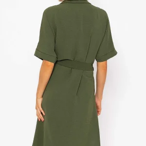 Rowen Avenue Khaki Green Belted Shirt Dress* Sale Dresses