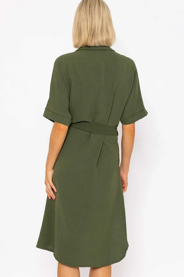 Rowen Avenue Khaki Green Belted Shirt Dress* Sale Dresses