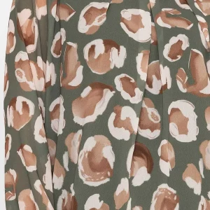 Pala D'oro Khaki Printed Long Sleeve Blouse*Women Tops & Blouses
