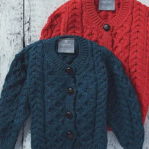 Aran Woollen Mills Kids Aran Cardigan In Blue*Women Jumpers & Cardigans