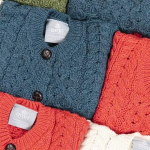 Aran Woollen Mills Kids Aran Cardigan In Blue*Women Jumpers & Cardigans