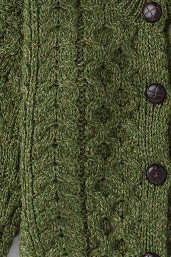 Aran Woollen Mills Kids Aran Cardigan In Green*Women Jumpers & Cardigans