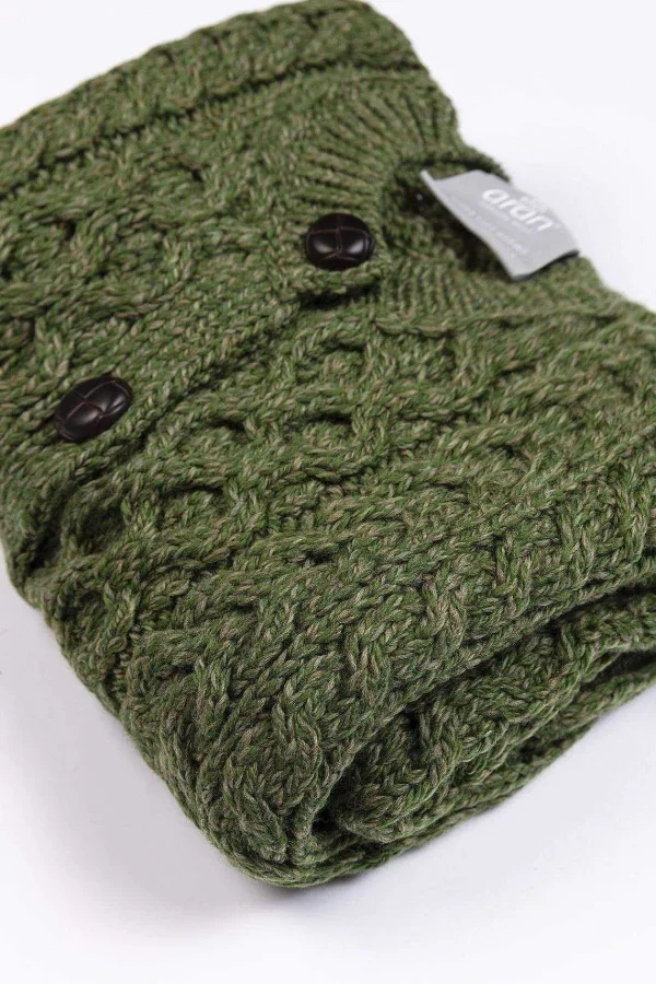 Aran Woollen Mills Kids Aran Cardigan In Green*Women Jumpers & Cardigans