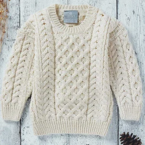 Aran Woollen Mills Kids Aran Jumper In Cream*Women Jumpers & Cardigans
