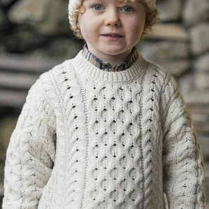 Aran Woollen Mills Kids Aran Jumper In Cream*Women Jumpers & Cardigans