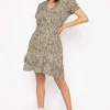 Pala D'oro Kimberley Short Dress In Khaki Floral Print*Women Dresses & Jumpsuits