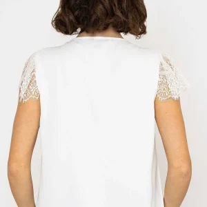 Rowen Avenue Lace Cap Sleeve Top In Ivory*Women Tops & Blouses