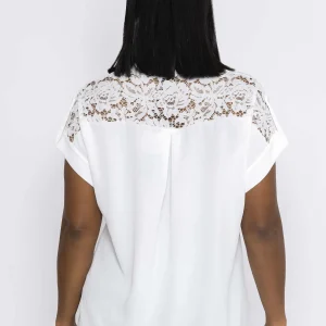 Pala D'oro Lace Insert Shirt In Ecru*Women Tops & Blouses