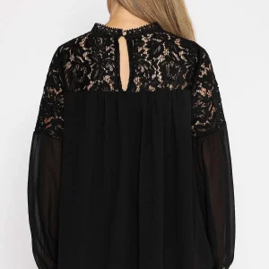 Pala D'oro Lace Sleeve Blouse In Black*Women Tops & Blouses