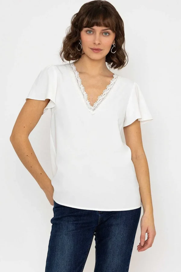 Rowen Avenue Lace V-Neck Top In Ivory*Women Tops & Blouses