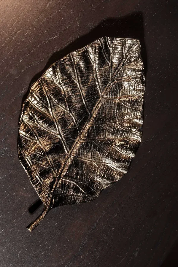 Atticus & Stone Large Antique Brass Leaf Platter* Homeware