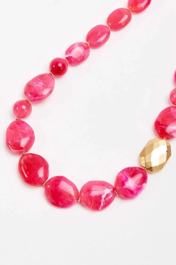 Soul Jewellery Large Beaded Fuchsia Pink Necklace*Women April Edit