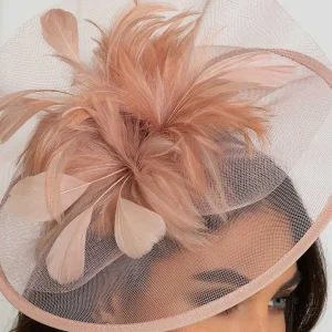SOUL Accessories Large Blush Fascinator With Feather* Fascinators