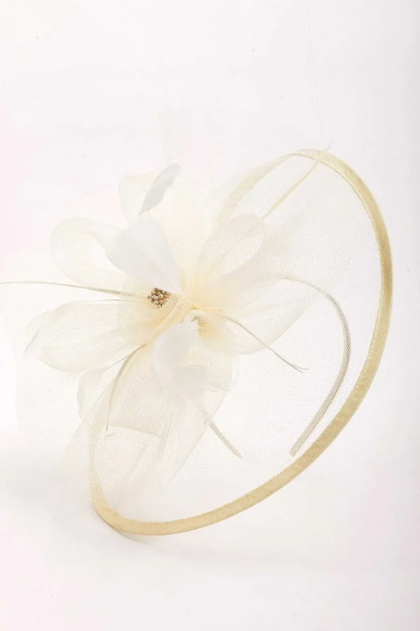 SOUL Accessories Large Cream Fascinator With Floral Bow* Fascinators
