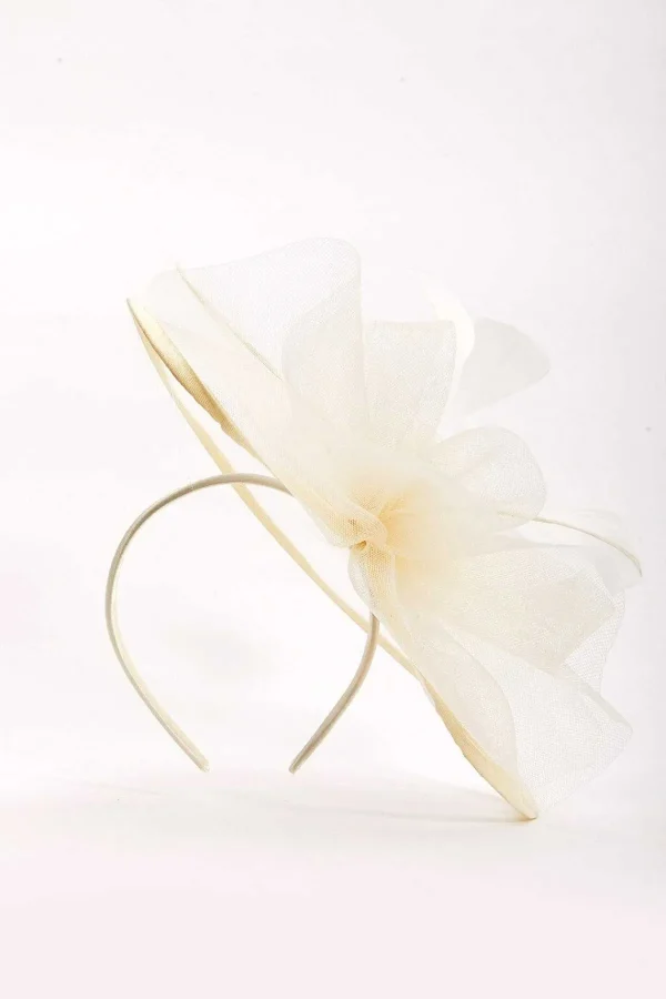 SOUL Accessories Large Cream Fascinator With Floral Bow* Fascinators
