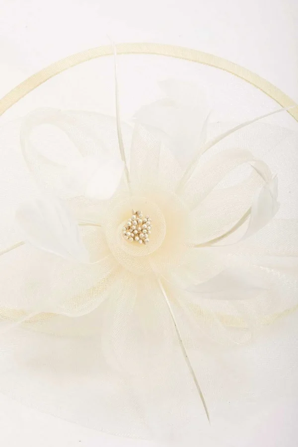 SOUL Accessories Large Cream Fascinator With Floral Bow* Fascinators