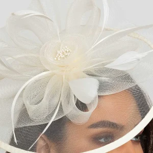 SOUL Accessories Large Cream Fascinator With Floral Bow* Fascinators