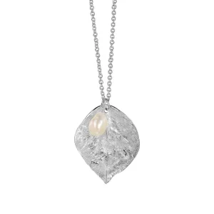 Newbridge Silverware Jewellery Leaf Pendant With Baroque Pearl* Boxed Gifts