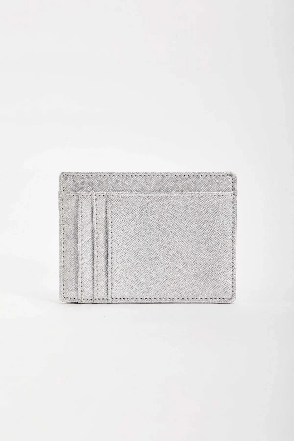 SOUL Accessories Leather Card Holder In Silver* Accessories