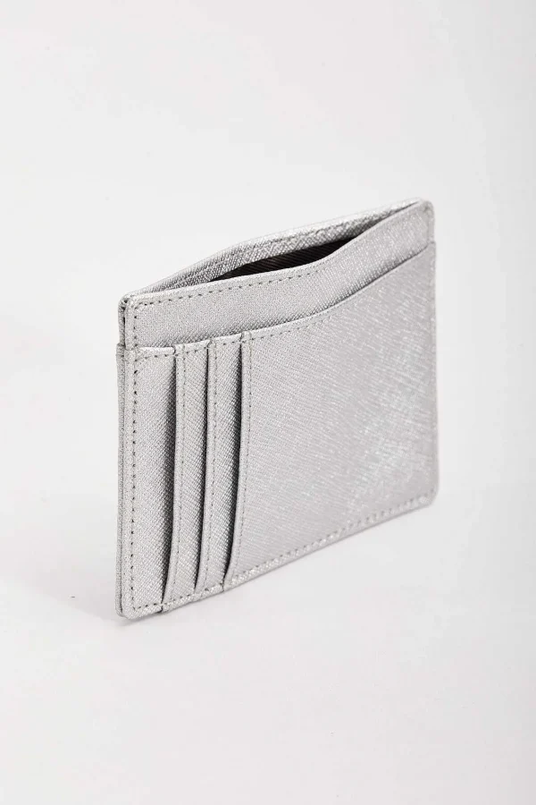 SOUL Accessories Leather Card Holder In Silver* Accessories