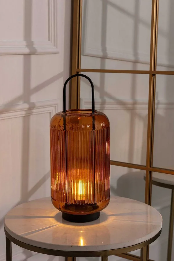 Kirkwood Led Amber Glass Lamp* Homeware