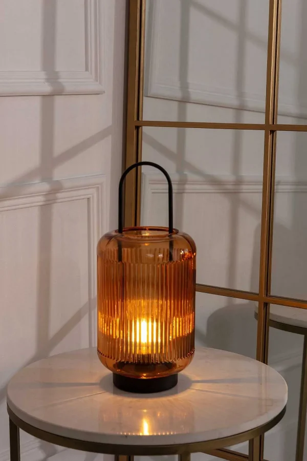 Kirkwood Led Amber Glass Lamp* Homeware