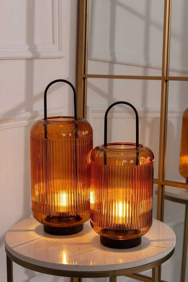 Kirkwood Led Amber Glass Lamp* Homeware