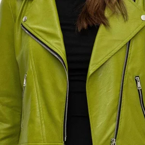 Pala D'oro Sport Lime Green Leather Jacket*Women Coats & Jackets