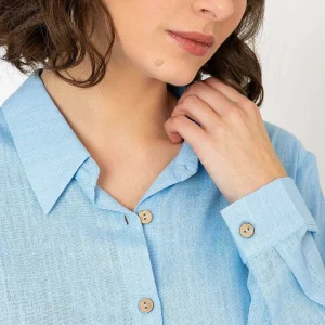 Kelly & Grace Weekend Linen Like Shirt In Blue*Women Tops & Blouses