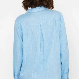 Kelly & Grace Weekend Linen Like Shirt In Blue*Women Tops & Blouses