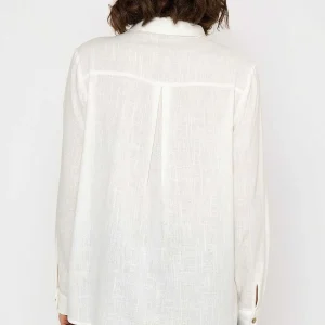 Kelly & Grace Weekend Linen Like Shirt In Ivory*Women Tops & Blouses