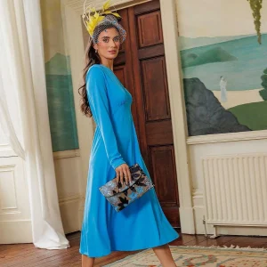 Pala D'oro Lisa Blue Midi Dress*Women Dresses & Jumpsuits