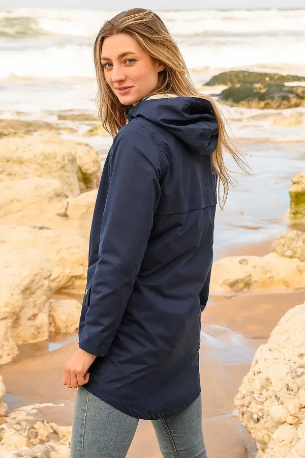 Lighthouse Long Beachcomber Jacket - Navy*Women Coats & Jackets