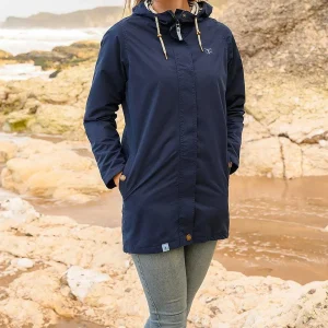 Lighthouse Long Beachcomber Jacket - Navy*Women Coats & Jackets