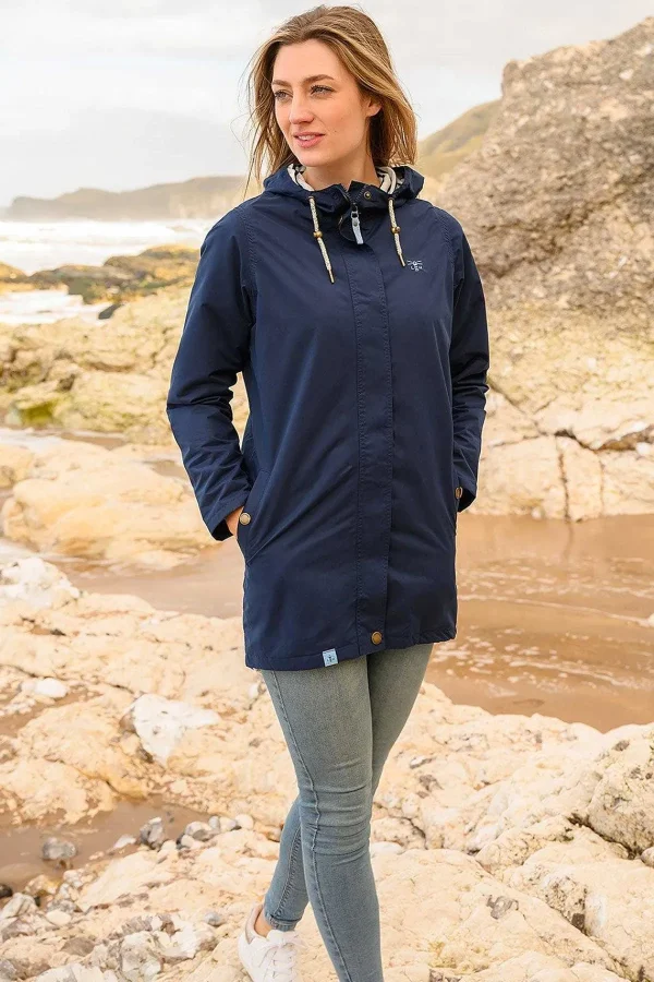 Lighthouse Long Beachcomber Jacket - Navy*Women Coats & Jackets