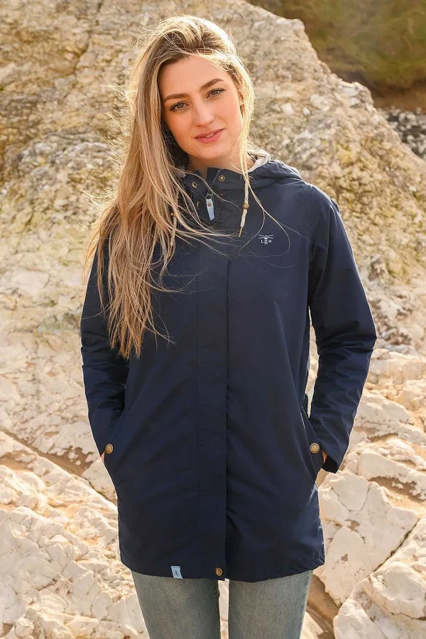 Lighthouse Long Beachcomber Jacket - Navy*Women Coats & Jackets